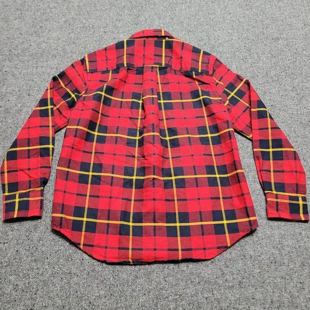 Ralph Lauren Shirt Boys 6 Red Plaid Button Down Youth Kids Preppy Cotton Pony